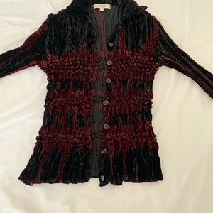 Tie and dye velvet blouse